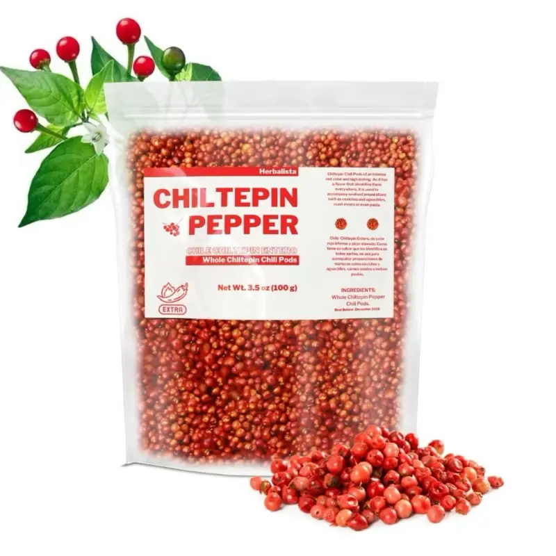Chile Chiltepin de Sonora 100g Frescos de Temporada Para El Aguachile - Dried Chiltepin Peppers (Chile Tepin) – 3.5oz Bag - Great For Seafood, Sauces, Stews, Salsa, Meats | Para Mariscos y Varios Platillos Mexicanos - Very Hot with a Smoky Flavor.