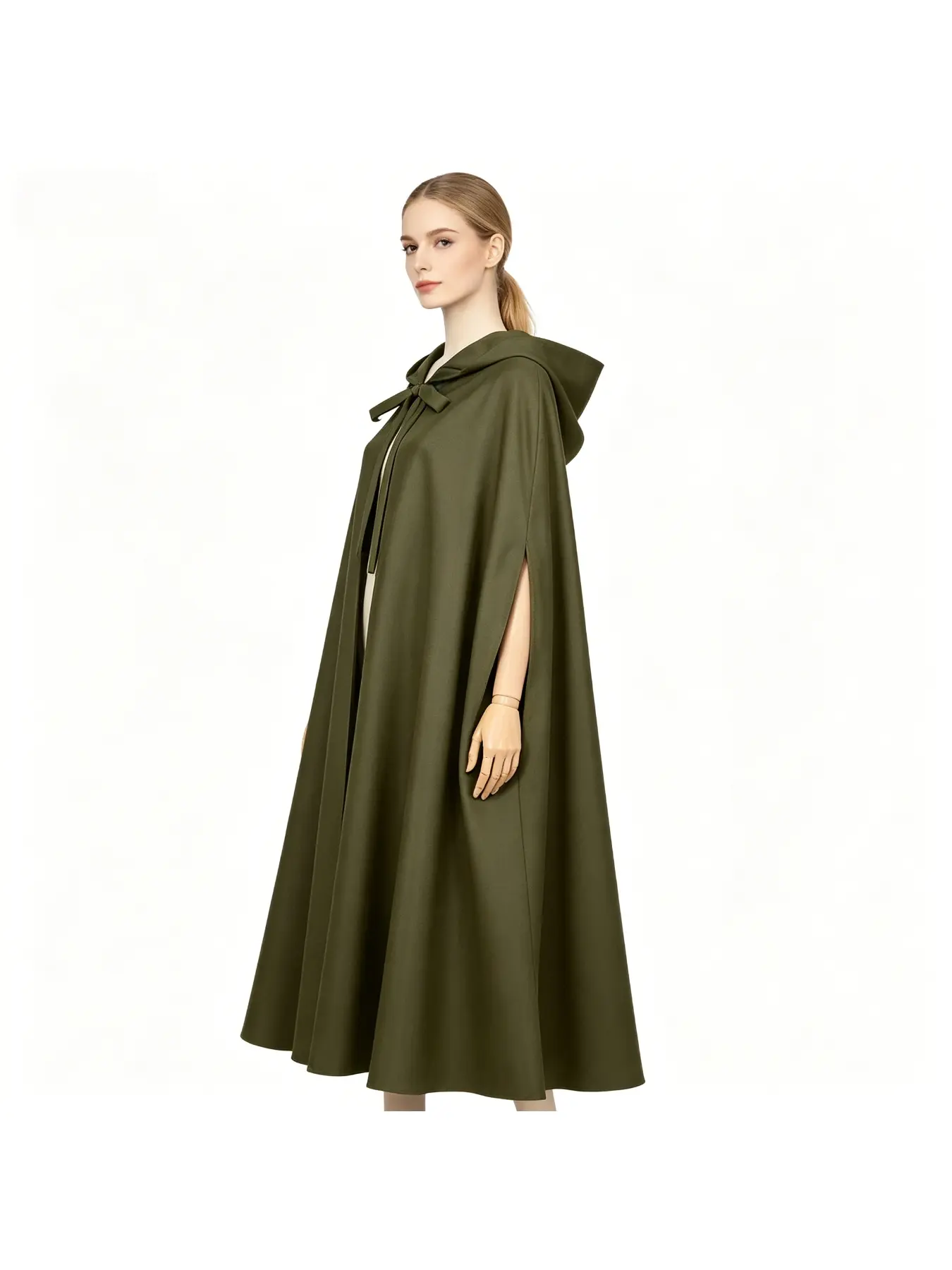 Medieval hooded lace-up long cloak, multi-color vintage robe, unisex fantasy cosplay outer cape