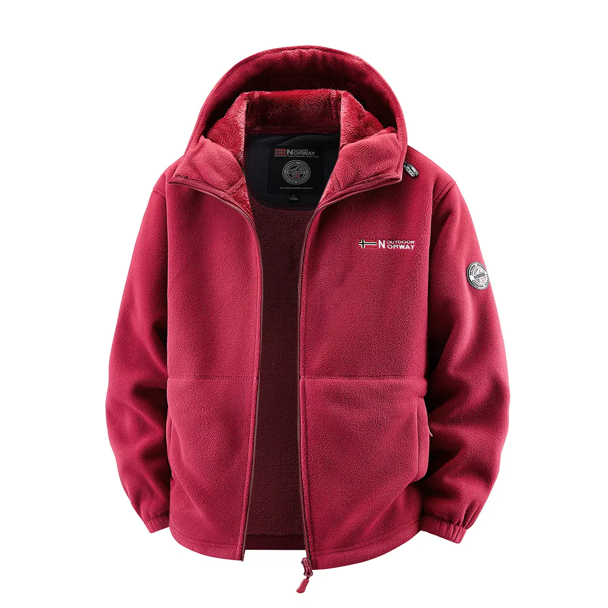 Men's Thickened Hooded Warm Fleece Jacket for Winter, Fleece-Lined Casual Outerwear