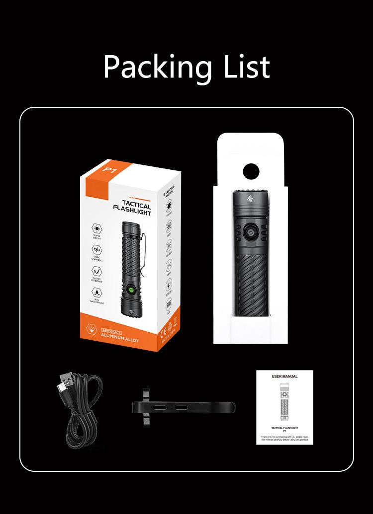 Rechargeable Flashlight Strong Light Ultra Bright Portable Outdoor Camping Flashlight Home Ultra Long Endurance Lighting Six Modes