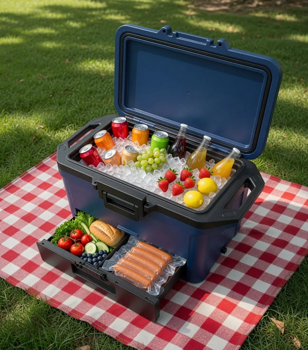 50-Qt Camping Cooler, Sports & Outdoor Camp Kitchen Essential - Long-Lasting Ice Retention, Spacious Storage Capacity