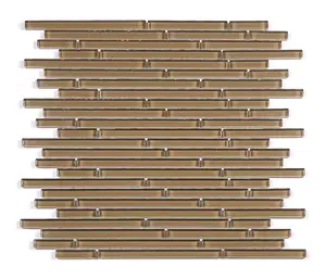 Abolos UNBHDCLNR-BZ Era Brown 12 in. x 12 in. Interlocking Glossy Glass Mosaic Wall Tile