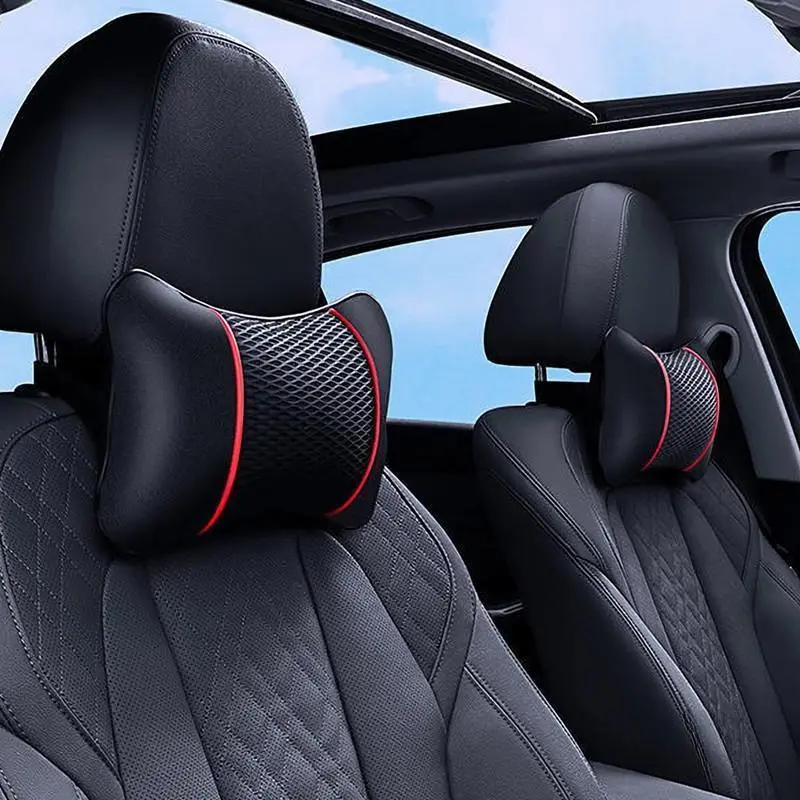 Universal Car Headrest Pillow, 1 Count PU Leather Breathable Neck Pillow, Soft Comfortable Seat Rest Cushion, Auto Accessories DecorationsGift