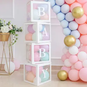 Clear Boxes with Letters for  Decorations Transparent  Blocks  Shower Favor Box Decorations