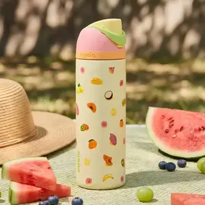 Owala 24oz Fruit Print FreeSip Water Bottle, Insulated Straw Lid, Kids School Bottle, Insulated Water Bottle Gift for Travel Gym