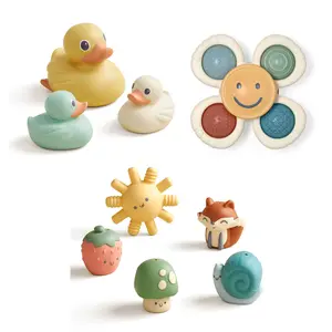 Bathtime Kit - Includes Pop & Whirl Fidget Spinner, Ducky Family, and Bitzy Puppets for Sensory Play and Fine Motor Skill Development