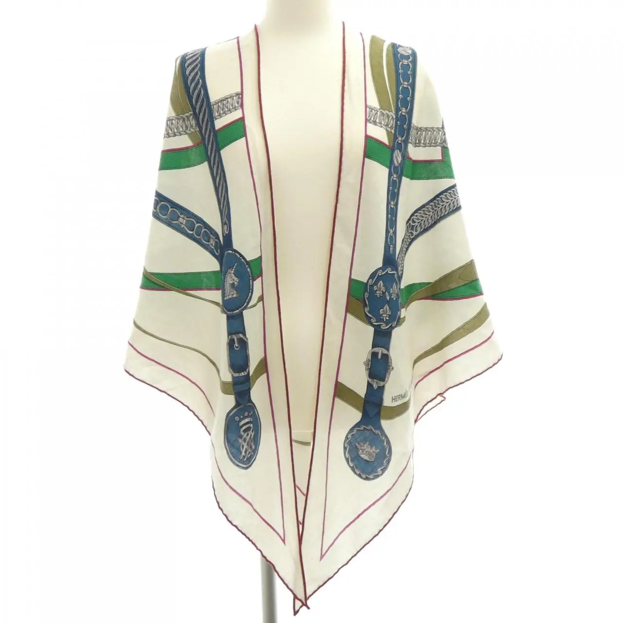 Pre-owned HERMÈS Silk Small Leather Goods Hermes LA PROMENADE DU MATIN Cashmere Shawl