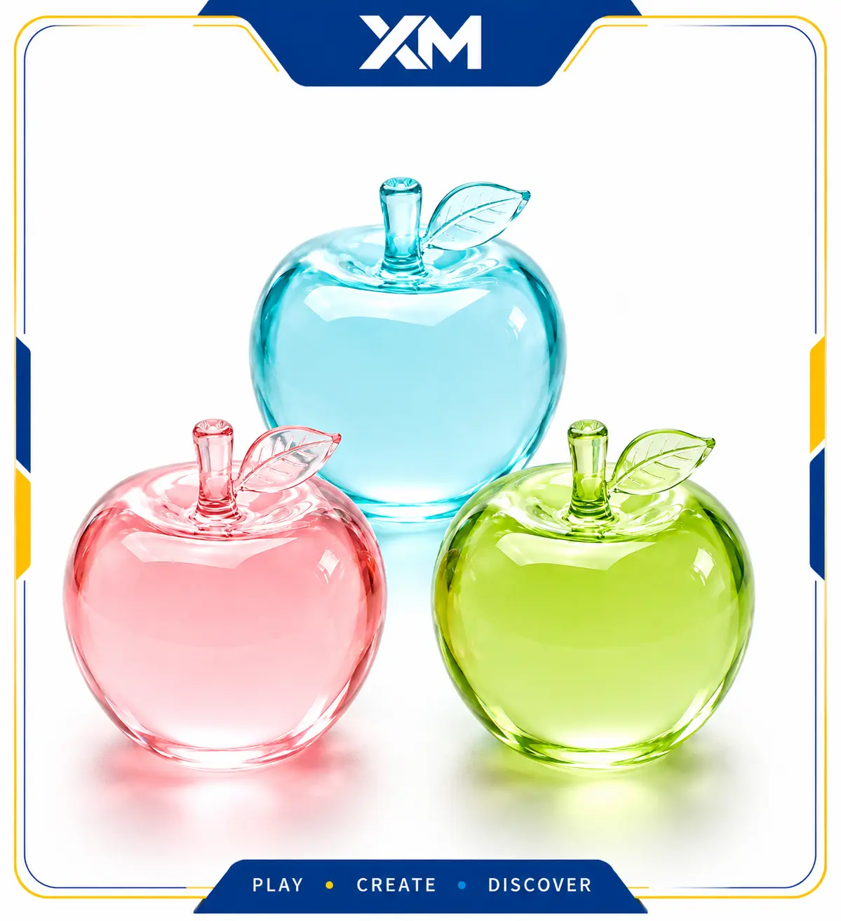 XM Apple Squishy Stress Ball, Cute Fruit Sensory Fidget Toy, Soft Squeeze Toy for Kids & Adults