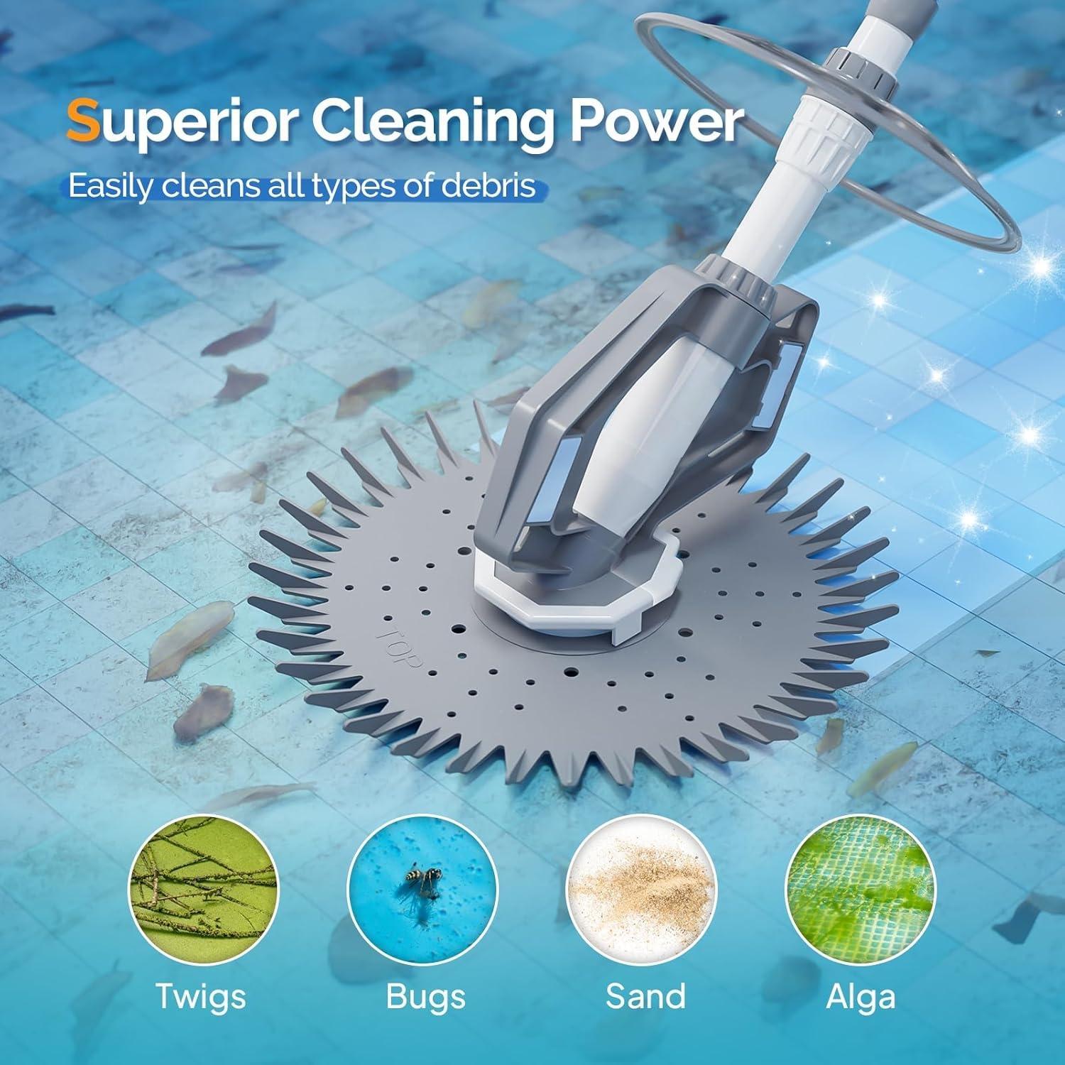 【Summervibes】Ubesgoo Pool Vacuum, Automatic Pool Cleaner, Swimming Pool, Effortless Crawler-Type Vacuum Cleaner with 33-Foot Hose.