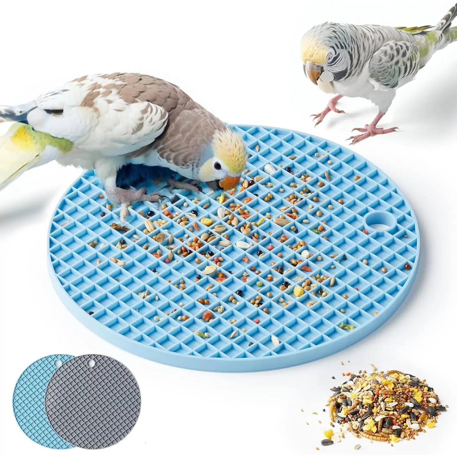 2-piece set of bird foraging toys, bird slow-eating mats, interactive parrot foraging toys, extends feeding time, suitable as educational toys for budgies, cockatiels, African grey parrots, conures, and other birds
