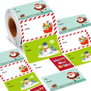 200pcs Christmas Gift Tags Stickers, Self-Adhesive Writable Labels, Multi-Purpose Holiday Decorations, Ideal for Packaging & Daily Use
