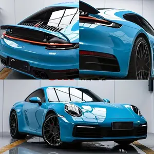 Miami Blue Vinyl Wrap Film, Super Bright Self-Adhesive Car Sticker, Bubble-Free Air Release Technology, DIY Application for Cars Trucks Motorcycles Boats Rvs Planes