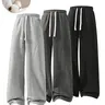 Unisex Fleece Thermal Lined Sweatpants Oversize Drawstring Waist Casual Loose Pants for Fall Winter School Season Daily Wear Stylish Menswear