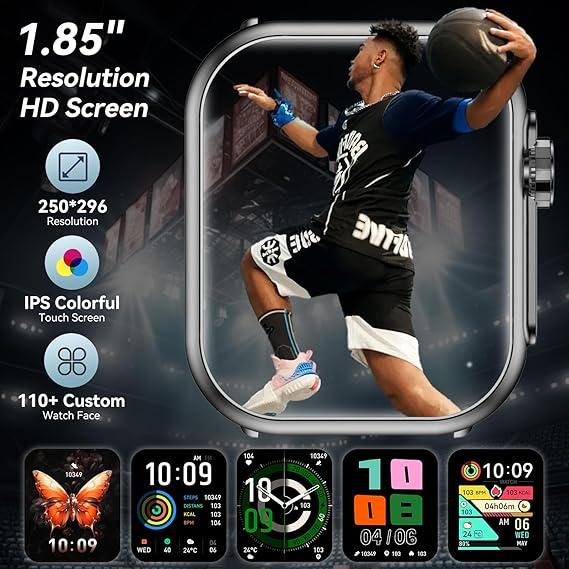 Fashion Touch Screen Smart Watch with Answer/Make Calls Message Reminder 100 Sports Modes DIY Dials for iPhone Android Activity Tracker for Men Women