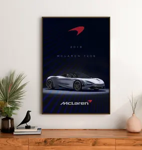 2018 McLaren 720S Luxury Car Poster Unframed | High-Quality Automotive Art Print | Modern Minimalist Wall Decor