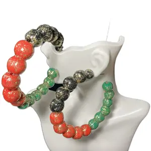 Golden and Whole Big Hoop Earrings for Women