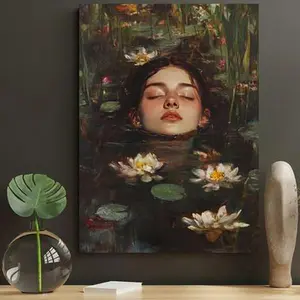 Heltrappe Ophelia Dark Academia Print – Victorian Gothic Art, Antique Oil Painting, Rustic Vintage Wall Decor for Living Room or Gallery Wall