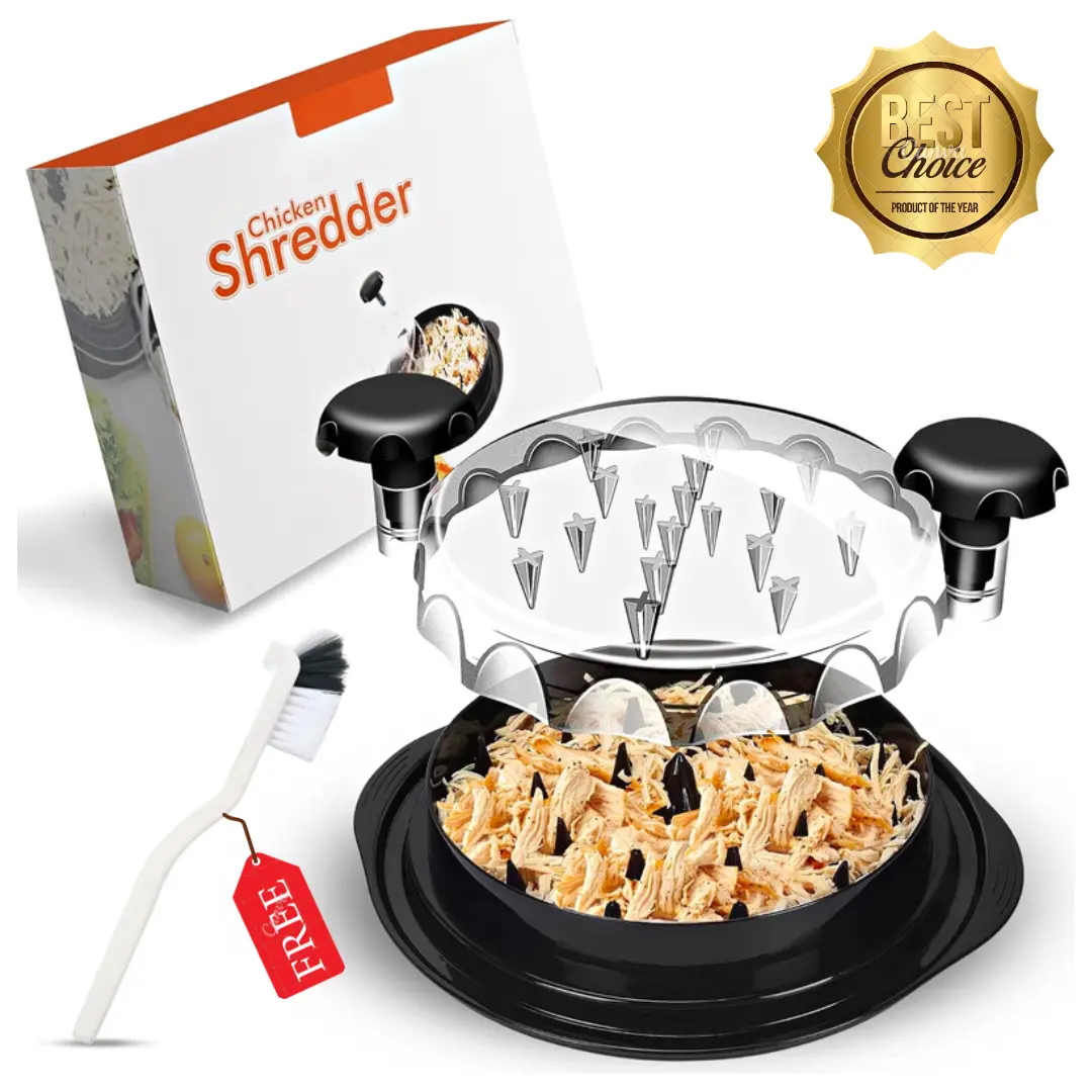 9" Chicken Shredder with Cleaning Brush, Visible Chicken Breast Shredder Tool, Dishwasher Safe, Ergonomic Handle, BPA Free, Heat Resistant Kitchen Utensils