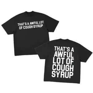 Men's Black A Awful Cough Syrup Graphic Tee Shirt 2-Sided, Fashion Cotton, Full Colors, Full Sizes, For Men, For Women