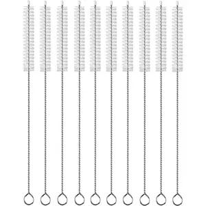 Long Straw Cleaner Brush Extend 10 inch, Wide 10mm diam Pipe Cleaners, Long Straw Brush for Sippy Cup, Water Bottle and Tubes, Drinking Straw Cleaning Brush Set 10 Pack