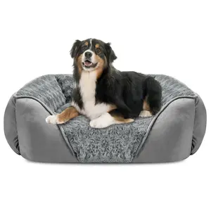 Soft Rectangular Dog Bed for Small, Medium & Large Dogs – Supportive, Calming and Sturdy Pet Bed with Anti-Slip Bottom
