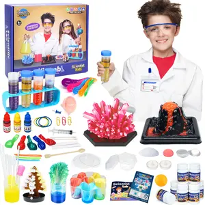 STEM Science Kit for Kids - 56 Science Lab Experiments for Teens 8-10-12-14 Years Old, Volcanic Crystal Growth Chemistry Project, Educational Activities Toy Games, Christmas Birthday Gifts for Boys and Girls