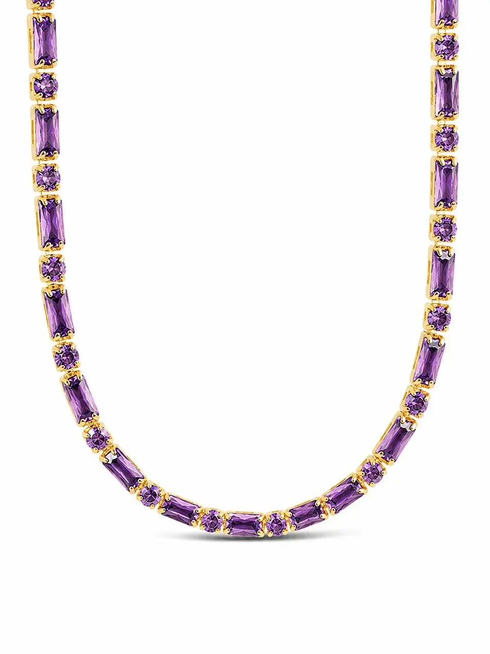 Georgia Amethyst CZ Tennis Necklace