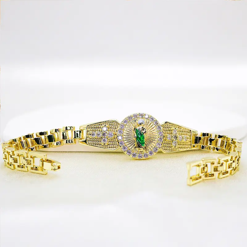San Judas Tadeo Bracelet 14K Gold Plated Saint Jude Pendant friendship bracelets San Judas 8inch