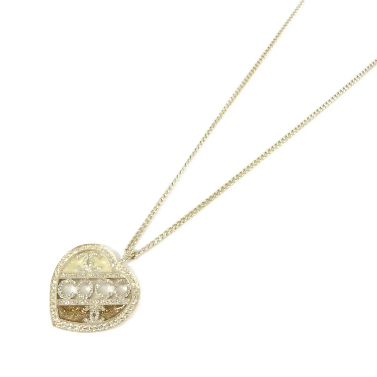 Pre-owned CHANEL Brass Small Leather Goods ABB647 Necklace