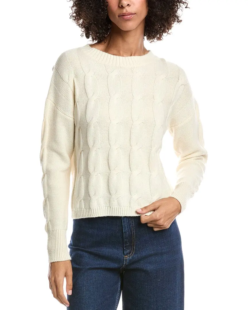Forte Cashmere Crop Cable Wool & Cashmere-Blend Sweater
