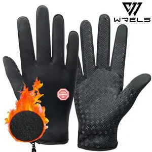 Winter Warm Windproof Waterproof Zipper Gloves, Stretchy Comfortable Cycling Gloves, Motorcycle Riding Gloves, Motorcycle Finger Separated Touchscreen Gloves
