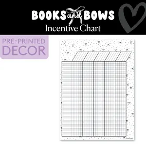 Black and White Incentive Chart | Books and Bows