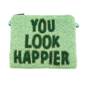 You Look Happier Beaded Coin Purse