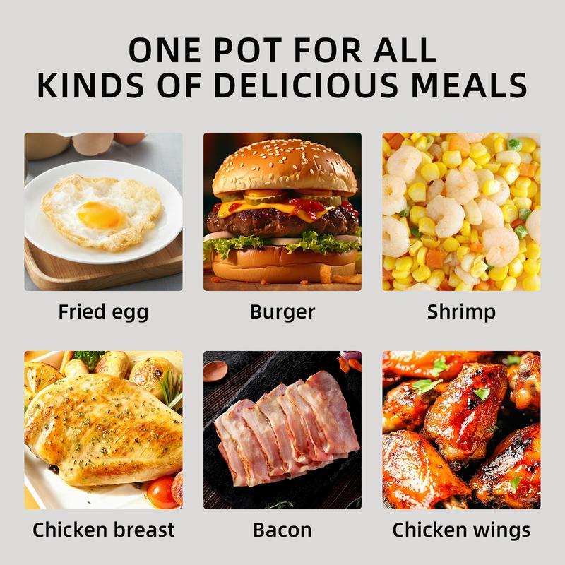 Non-Stick Egg Frying Pan 4-Hole Skillet with Handle for Gas Stove & Induction Easy Clean Kitchen Gadgets for Breakfast Eggs Toast Bread Food