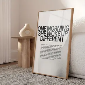 Inspirational Women Quote Canvas Wall Art - Art Deco Style Frameless Ink Print for Living Room, Bedroom, Home Office - Spring/Summer Portrait Orientation Poster, Trendy Apartment Decor, Ideal Gift for Everyday Motivation