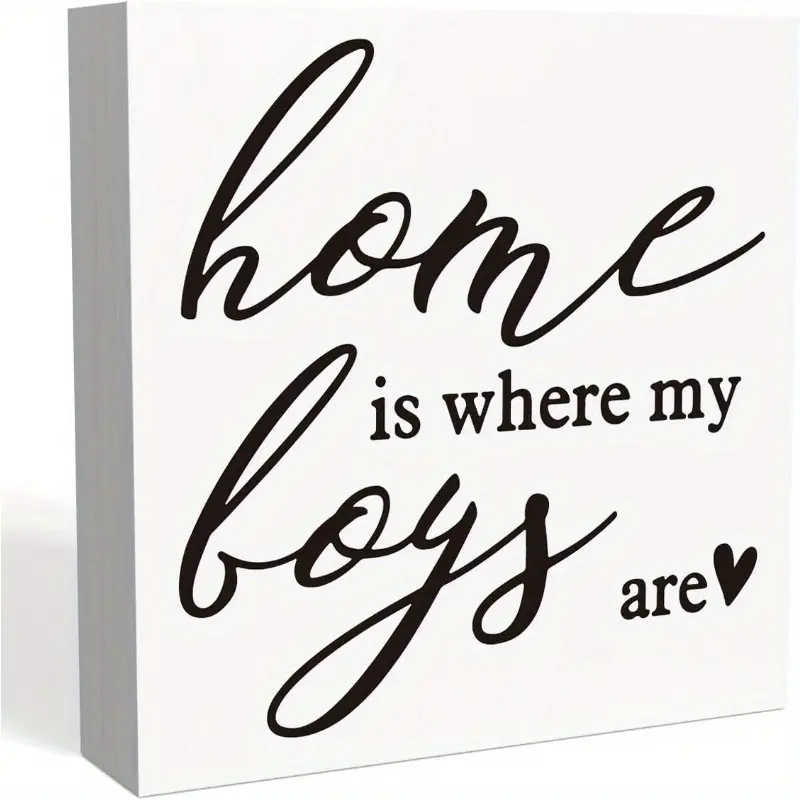 Christmas Halloween Decoration，Mom Gifts, Home is Where My Boys are Sign, New Mom Gifts, Housewarming Gifts, Funny Christmas Gifts for Morher, Mothers Day Gifts for Mom Mommy, Home Sign Home Decor 5 X 5 Inch