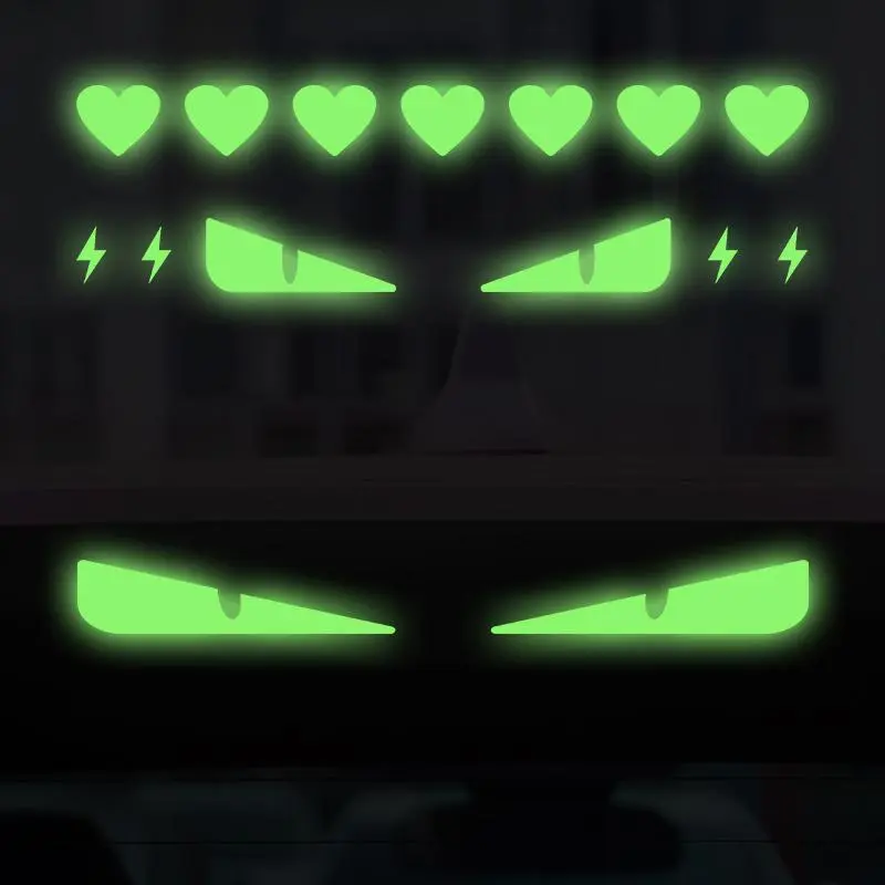 Cartoon Heart Pattern Demon Eye Design Car Sticker, Waterproof Sunscreen Scratch Cover, Creative DIY Decorative Decals for Car Lorry Rear Bumper