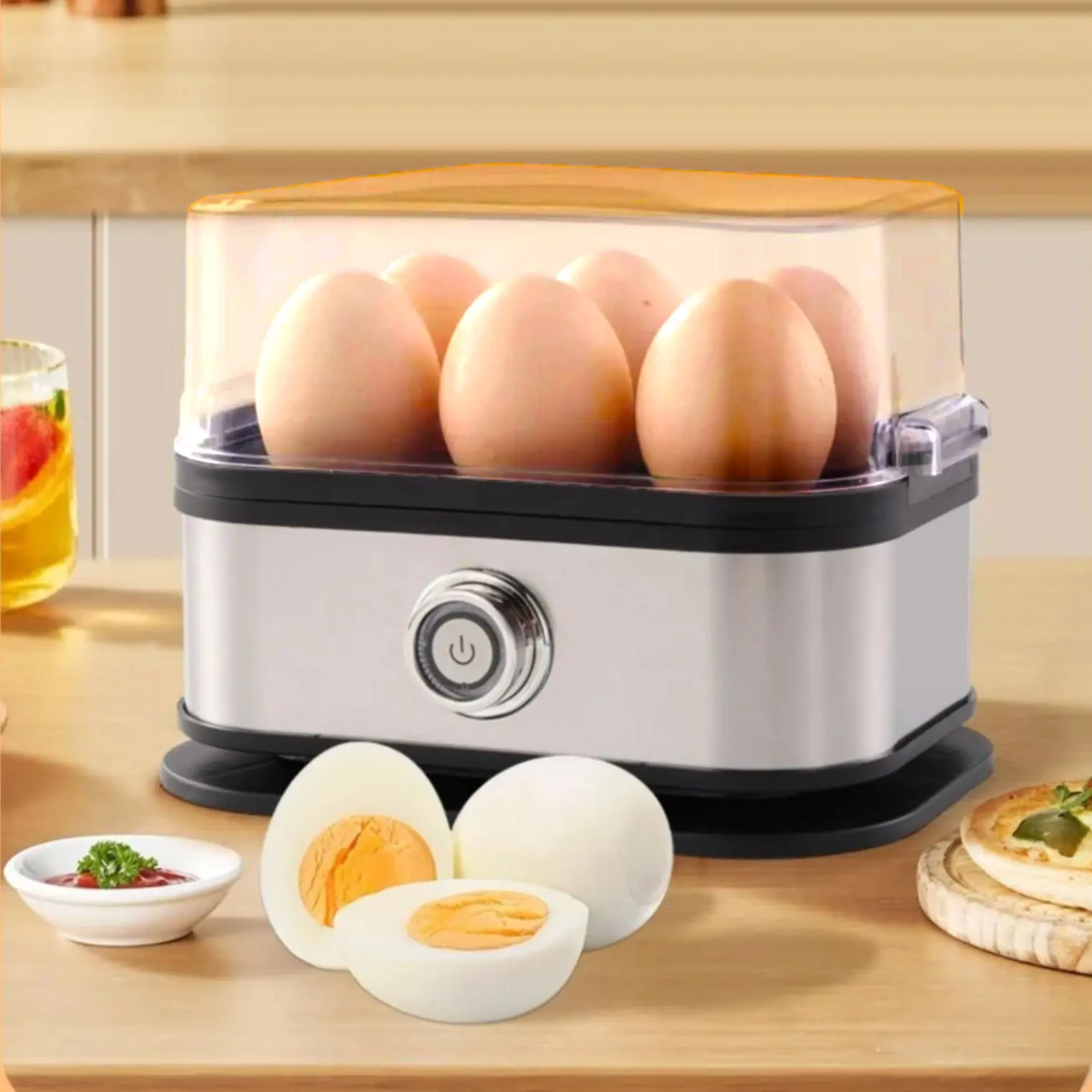 1 Piece Stylish Casual Top, Trendy Design for Everyday Wear, Comfortable Fabric for All Seasons, Egg Cooker Machine, Kitchen Appliances, Easy Egg Cooker, Egg Maker
