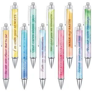 Graduation Gifts 10 Pcs Christian Pens for Her Bible Verse Pens Religious Gifts Watercolor Inspirational Scripture Pens for Bible Journaling Prayer Study, Christian Gifts for Women Daughter Friend Teacher Small Church Gifts
