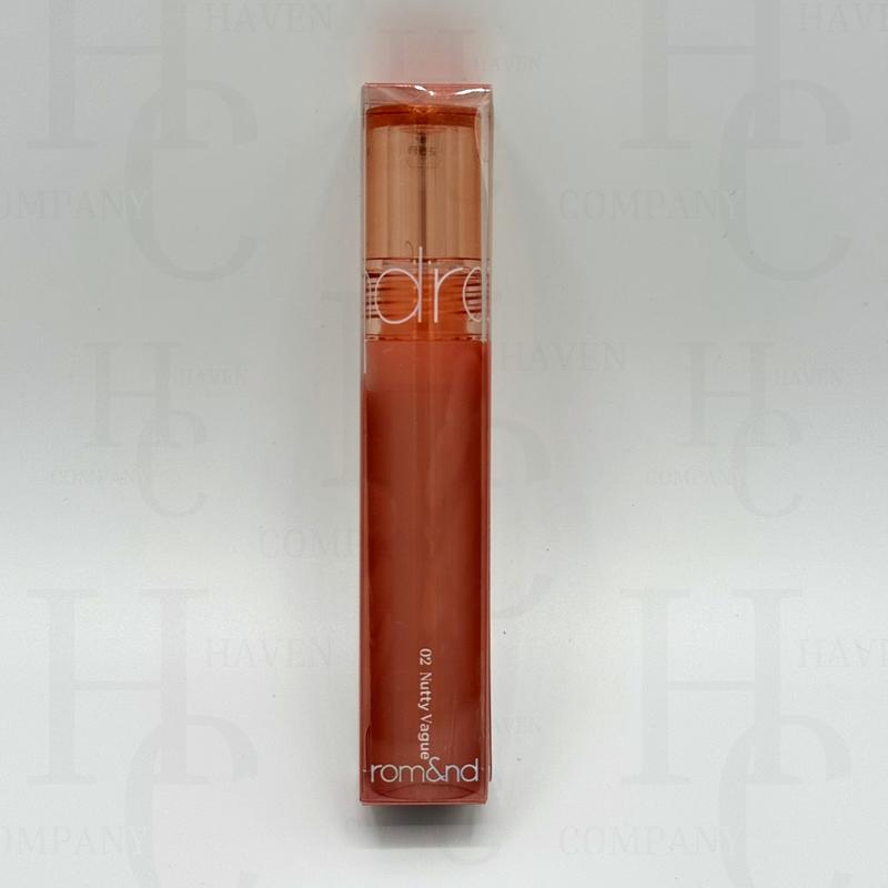 rom&nd Glasting Color Gloss 02 Nutty Vague - Moisturizing Plumping Glow Lip Gloss - Authentic Korean K-Beauty Makeup 4g, romand