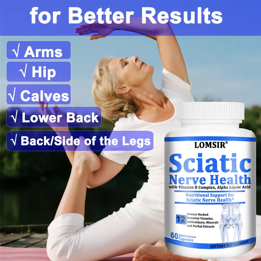 Sciatic Nerve Health Support Supplement - Nerve Support Formula with Vitamin B Complex, Alpha Lipoic Acid 300mg - 60 Capsules