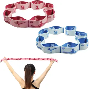 Elastic Yoga Stretching Strap with Loops,  Stretch Straps For Physical , Pilates Stretch Band, Elastic Exercise Bands,  Stretching Strap, Stretch Resistance Bands For Exercise