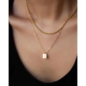 Personalized Square Tag Necklace