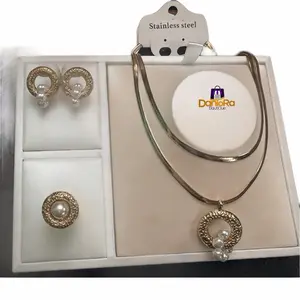 Stainless Steel jewerly set, necklaces, earrings, and ring.