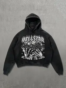 Unisex Loose Fitting Hooded Sweatshirt with No Pockets, Cozy Street Style Printed Hoodie for Fall & Winter, Versatile Indoor and Outdoor Wear