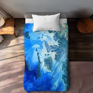 360 stand Decorative Duvet Cover Set - Satellite View of Mergui Islands Design, Twin Extra Long, Machine Washable, Breathable Bedroom Bedding Set for Home Textile Use, Breathable Duvet Set