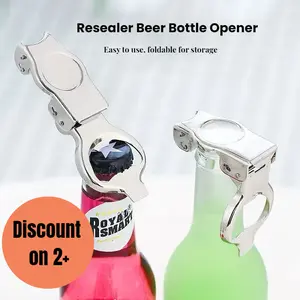 3-in-1 Resealer Soda Bottle Opener, Bartender Bar Accessories, Foldable Soda Bottle Opener for Kitchen, Portable Cocktail Bottles Opener, Beach Vacation Essentials, Fresh-Keeping Seal Stopper, Utensils Ice Cubes Beverage Stainless Steel