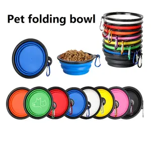 Pet Foldable Bowl, Portable Pet Feeding Water Dish, Travel Outdoor Dog Bowl, Collapsible Bowl, Suitable for Walking and Travel