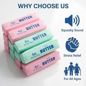 Colorful Moldable Butter Squishy Fidget Toy, Crinkly Sound Sensory Hobby Toy, Super Playable Stress Relief Squish Toy for Anxiety Relief, Fun Play Gift for Kids Teens & Adults