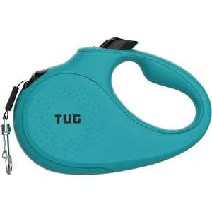 Monochrome 360° Tangle-Free Retractable Dog Leash | 16 Ft Strong Nylon Tape (Small, Aqua)